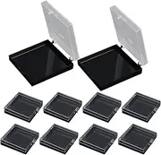 Generic 10Pcs Press on Nail Storage Box Nail Tips Display Holder PP Mini Small Artificial Nail Display Case for Artificial Nails, black
