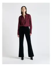 [Cue] Viscose Blend Satin Shirt in Wine
