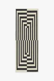 75' x 215' | Machine Washable Runner Rug | Kid & Pet Friendly | Indoor Rug | Jonathan Adler Op Art Charcoal Rug | Ruggable