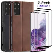 For Samsung Galaxy S20 /S20+ 5G Leather Wallet Stand Case Cover+Screen Protector