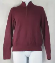 Michael Kors Men's 1/4 Zip Pullover Sweater, Cordovan Dark Red, Small