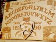 16" Wooden Vintage Halloween Ouija Board & Planchette Handmade Wood Spirit Board