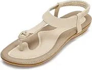 [ZOEREA] Women's Flat Sandals Summer Bohemian Sandals Stand Toe Separator Beach Sandals Flip Flops Size 36-44 EU