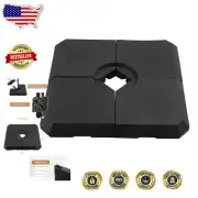 317lb Heavy-Duty Patio Umbrella Base Weights Set - Black, Eco-Friendly Design