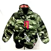 NWT Epic Threads Girls Packable Hooded Jacket w/Bag Camo/Pink Lining Sz 6