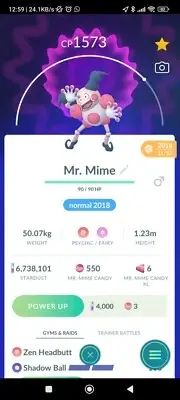 Mr. Mime ( Caught In 2018 ) Pokemon Trade Go