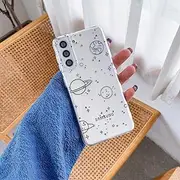 [CrazyLemon] for Samsung Galaxy S10 Case Silicone Clear with Design Cute Cool Stars Outerspace Pattern Soft Transparent Ultra Thin Slim Anti Scratch Shockproof Protective Case Cover for Women Men Kids