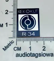 Rekokut R-34 Turntable Badge Custom Made Aluminum Self Stick Rek O Kut