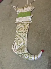 RARE Patience Brewster velvet ruffle whimsical Ruffled Stocking Dept 56 New