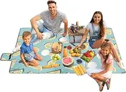 Picnic Mat, Waterproof Picnic Blanket, 78x78inch Heavy-Duty Non-Slip Mat with Handle for Backyard Poolside Music Festival Beach Vacation Porch Relaxing Backpacking