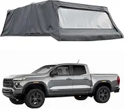 MHXJQY Truck Bed Soft Topper Tonneau Cover Compatible For Chevy Colorado Compatible For GMC Canyon 2004-2014 Foldable Camper Shell Truck Top accessories 5.3ft Short Bed / 6.1ft Standard Bed(6.1FT Box)