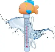 Floating Pool Thermometer, Easy-Read Water Temperature Gauge with String, Cartoon Clown Fish Shaped Thermometer, Water Temperature Tester for Spa, Pond, Hot Tub, Swimming Pools