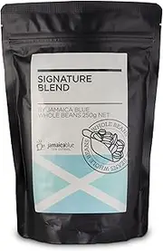 Jamaica Blue Signature Blend - 250g Whole Beans. A premium blend full-bodied, mellow coffee bean, rich in flavour and aroma
