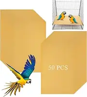 Oungy 50 PCS Gravel Liner Paper for Bird Cage 11 x 17 Inch Bird Cage Paper Liners Gravel Liner Paper Birdcage Paper Cage Liner for Birdcage Parrots Cockatiels