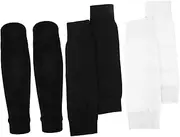 Happyyami 3 Pairs Shin Pads Socks Football Shin Pads Holders Breathable Knitted Soccer Shin Guard Socks Sleeves Soft Calf Sleeves for Kids Adults Beginners