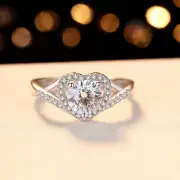 1ct-6.5mm 8H8A Solitaire Moissanite S925 Heart Engagement Ring GRA Certified SZ6