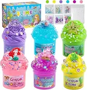 6 Pieces Sea Slime DIY Kit Super Soft Butter Kids Clay Toy Gifts Slime Party Favors Birthday Halloween Girls Boys