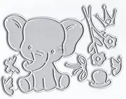 DzIxY Lovely Elephant Flowers Bow Tie Metal Cutting Dies for Card Making Kit Embossing Paper Die Cuts Scrapbook Machine Stencils Storage Pockets Supplies