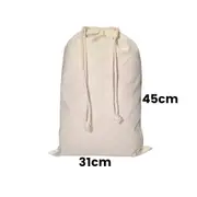 Calico Drawstring Bag Natural Size 4- 45cmx31cm