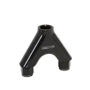 Aeroflow Y-Block Female Swivel 2 X -8 AN Inlet To 1 X -10 AN Outlets Black