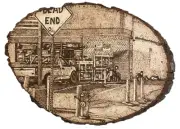 "Convenience" Original Pyrography (Wood burned Fine Art) Award Winning