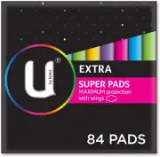 Extra Pads Super with Wings 84 Count (6 X 14 Pack) - Packaging May Vary