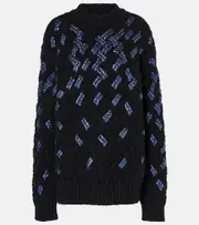 [Dries Van Noten] Dries Van Noten Sequined virgin wool sweater AU 14 black