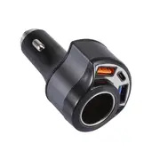 QC3.0 USB Type C Fast Charging Car Charger For iPhone 11 Pro Huawei P30 Mate 30 Xiaomi 9 Pro S10+ Note10 BLACKGREY COLOR