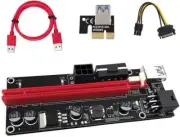 PCIE GPU Riser Latest V009S 6 PIN + MOLEX GPU Mining ETH USB TX US CA