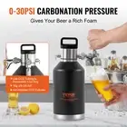 Beer Growler Tap System, 128Oz 4L Mini Keg, 304 Stainless Steel Pressurized Beer