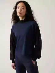 Athleta Venice Sweatshirt Crop**Plus Size 2X** Navy w/ Black Sleeves**$89