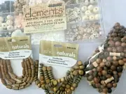 LOT 600+ Pc ELEMENT WOOD BEADS Jewelry BEADING Brown Natural SHELL w SORT BOX