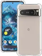 [USTIYA] Case for Google Pixel 8 Pro Clear TPU Four Corners Protective Cover Transparent Soft