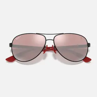 【RayBan 雷朋】法拉利聯名款 碳纖維輕量偏光太陽眼鏡(RB8313M-F002H2 61mm 偏光鏡片)