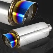 4" Fire Ball Burnt Tip Stainless Weld On Exhaust Muffler 2.5" Inlet Universal 3