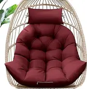MAGIC ELEPHANT Egg Chair Cushion, Memory Foam Hanging Egg Chair Cushion Replacement, Indoor Outdoor Hammock Basket Swing Cushion with Headrest (Red)