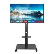 Rolling Trolley TV Floor Stand Portable Television w /Swivel VESA Bracket 32-70"
