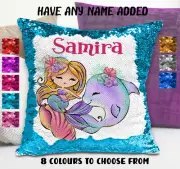 Mermaid Cushion Cover Sequin Throw Pillow - Personalised