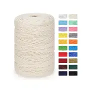 Macrame Cord 3mm x 328yd | 100% Natural Cotton Macrame Rope | 4 Strand Twiste...