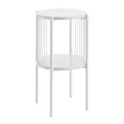 Connell Modern Round Wooden End Lamp Side Table - White