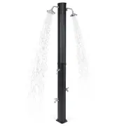 Costway35 L 2.2 M Solar Heated Outdoor Shower with Dual Shower Heads-Black