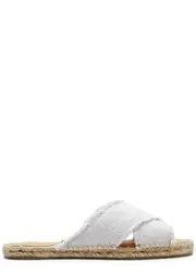 Castañer Palmera Canvas Espadrille Sliders - White - 39 (IT39/ UK6) 39 (IT39/ UK6)