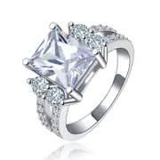 Hollywood Sensation Princess Cut Cubic Zirconia Ring in Silver at Nordstrom, Size 6