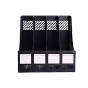 4 Sections Desk Organizer Office Supplies Accessories Desktop Tabletop Sorter Shelf(Black)