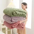 Warm Sofa Blanket Freezing Days Cozy Sherpa for Winter Bed Office Breaks Double
