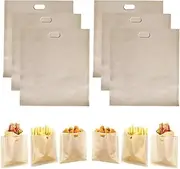 Suytvenxau 6 Pack Toaster Bags Reusable Perfect for Grilled Cheese Sandwiches – Premium Teflon Sandwich & Bread Toast Bags, Toastie Pocket Bag for Bread, Pizza, Panini