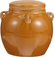 NOLITOY Vintage Ceramic Honey Pot with Lid Honey Dispenser and Pickle Jar for Home Storage Retro Sealing Ceramic Jar for Honey and Preserves