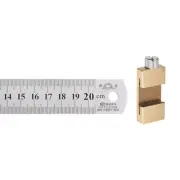 Stainless Steel Ruler with 27mm Scriber Block 8" Metric Inch Ruler, Gold Tone