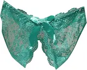 [Franterd] Sexy Cheeky Panties for Women Lace Open Cut See Through Seamless Bikini Briefs Ladies Low Rise Bow Hipster Underwear