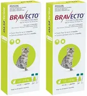 Bravecto Spot On for Cats 1.2-2.8 Kg Light Green 4 Pipettes